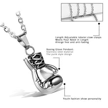 Carica l&#39;immagine nel visualizzatore di Gallery, OIDEA Collana per Uomo in Acciaio Inox con Pendente Boxe Argento - Ilgrandebazar