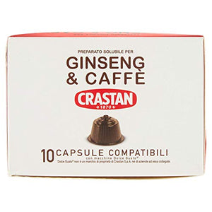 Crastan Capsule Compatibili 10 Unità (Confezione da 10), Ginseng & Caffè