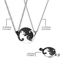 Carica l&#39;immagine nel visualizzatore di Gallery, JewelryWe Gioielli 2 Pezzi Collana Uomo Donna Coppia Fidanzati Gatto Nero - Ilgrandebazar