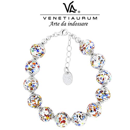 Venetiaurum - Bracciale Donna Con Perle 12mm In Vetro Originale Di Murano E...
