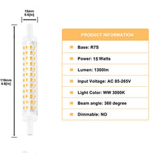 Carica l&#39;immagine nel visualizzatore di Gallery, Bonlux Lampadina 15W R7S 2-Pezzi 118MM NEW Non-dim, Bianco Calda - Ilgrandebazar