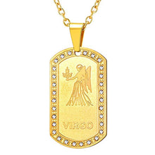 Carica l&#39;immagine nel visualizzatore di Gallery, U7 Collana Pendente Cindolo Dog Tag Zodiacale Zodiaco 06 Vergine - Ilgrandebazar