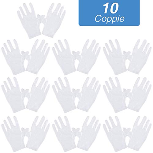 Rovtop 10 paia Guanti Bianchi, Cotone per Ispezione Pulizia di... - Ilgrandebazar
