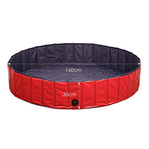 Femor Piscina per Cani, Gatti, Bagno 160x160x30cm, Rosso