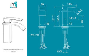 M Mehoom Rubinetto Bagno Cascata, Miscelatore Lavabo Bagno, Rubinetto... - Ilgrandebazar