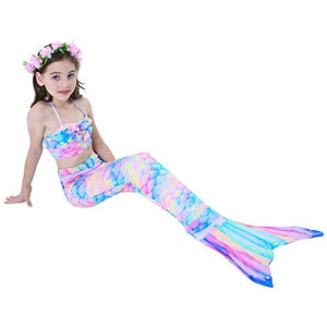 Costume da bagno a forma di coda sirena, bikini 6-7 anni, Newrainbow