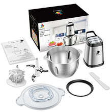 Carica l'immagine nel visualizzatore di Gallery, Nestling® 600W Robot da Cucina,Tritatutto Elettrico da 2 litri,Tritatutto per Verdure con 4 Lame Affilate per Carne, Verdure,Cipolle e Frutta [Classe di efficienza energetica A+++]