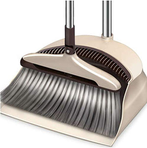 Set Scopa con paletta per polvere, set di scopa da cucina e pala per polvere, pala per la pulizia della polvere rotante a 180°, manico lungo, setole dense Set Scopa con paletta per polvere, set di scopa da cucina e pala per polvere, pala per la pulizia della polvere rotante a 180°, manico lungo, setole dense