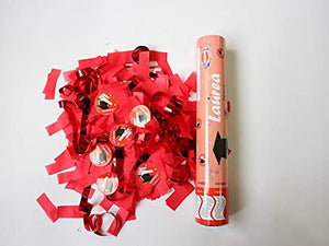 Graziano, Tubo Spara Coriandoli ad Aria Compressa, Ideali per Feste di Compleanno o per Festeggiare una Laurea, Contiene Stelle Filanti Rosse