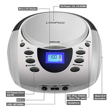 Carica l&#39;immagine nel visualizzatore di Gallery, LONPOO Lettore CD Portatile, Radio Portatili Boombox MP3 Portatili...