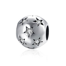 Carica l&#39;immagine nel visualizzatore di Gallery, HMILYDYK, Perlina rotonda in argento Sterling 925 con cristalli bianchi... - Ilgrandebazar