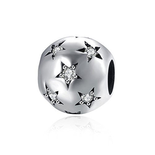 HMILYDYK, Perlina rotonda in argento Sterling 925 con cristalli bianchi... - Ilgrandebazar