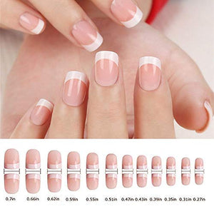 Unghie finte con punte french naturali， 240 pezzi 12 misure diverse FOUR - Ilgrandebazar
