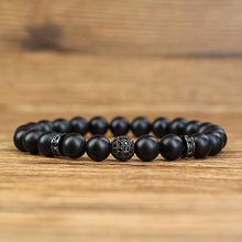 Carica l&#39;immagine nel visualizzatore di Gallery, COAI Set Due Bracciali da Uomo in Onice Opaca e Amuleto Teschio, Bracciali...