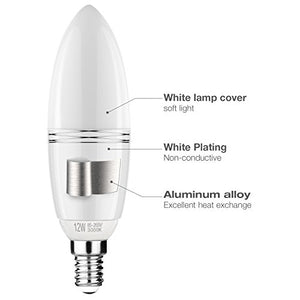 Yiizon LED E14 12W lampadine a candela, 100W equivalenti a Bianca Calda - Ilgrandebazar