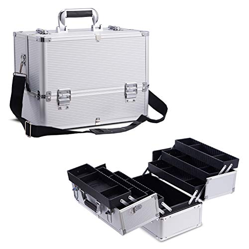 Joligrace Valigetta Trucchi Beauty Case Valigia Porta Silver