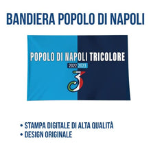 Carica l&#39;immagine nel visualizzatore di Gallery, MAGNATEVE &#39;O LIMONE Bandiera Popolo di Napoli 2023 Originale – Bandiera Campioni 90x150 cm – Gadget Idea Regalo Tifoso Calcio Originali – Idee Regali Divertenti per Tifosi
