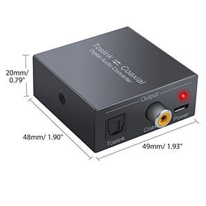 PROZOR Convertitore Bidirezionale da Digitale Coassiale a SPDIF Toslink...