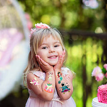 Carica l'immagine nel visualizzatore di Gallery, Leesgel 380 (30 Fogli) Tatuaggi per Bambini Luminosi Temporanei Stile Misti Unicorno/Dinosauro/Sirena/Pirata, Tatuaggio Festa Gadget Compleanno Bambini Fluo Accessori Party