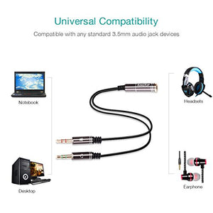 KingTop Cavo Sdoppiatore Microfono e Cuffia, Aux Stereo a 1 pezzo