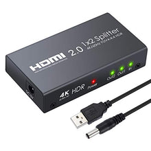 Carica l'immagine nel visualizzatore di Gallery, ESYNiC HDMI 2.0 Splitter 2 Vie Supporta 2 Way 4K 60hz HDR - Ilgrandebazar