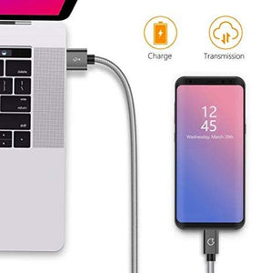 Gritin Cavo USB C [3 Pezzi: 1m, 1.5m, 2m] Nylon 1m+1.5m+2m, Grigio - Ilgrandebazar