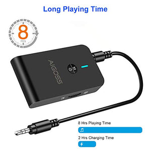Aigoss Bluetooth 5.0 Trasmettitore e Ricevitore 3.5mm AUX Adattatore...