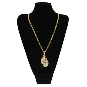 Milky Way, collana con zirconi placcata oro, guanti da boxe, unisex,... - Ilgrandebazar