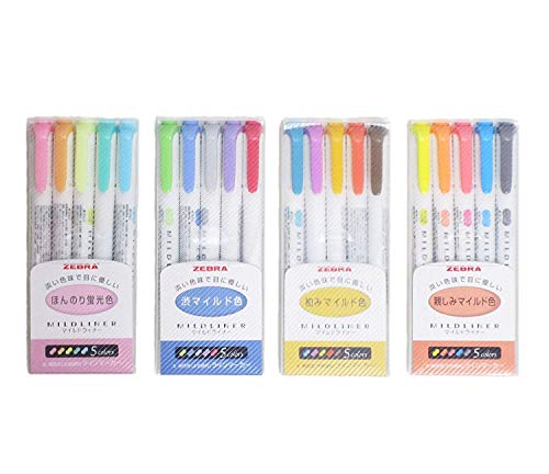 Zebra Mildliner Set di 20 evidenziatori, colori pastello