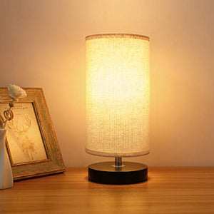 Lampada da Comodino, Kakanuo Tavolo Rotonda, Paralume in Tessuto,...