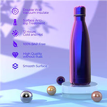 Carica l&#39;immagine nel visualizzatore di Gallery, Festnight Borraccia Portatile in Acciaio Inox Termica Bottiglia Purple