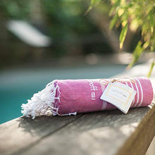 Carica l'immagine nel visualizzatore di Gallery, LeStoff Telo Mare Fouta da Bagno XXL 100% Cotone 100 x 180 cm, Fuchsia