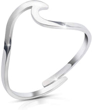 Carica l'immagine nel visualizzatore di Gallery, Good.Designs Wave Ring per Le Donne I Onda Anello Regolabile I Onda ad Anello a Forma di Dito a Forma di Onda