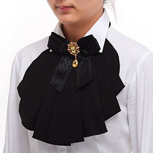 BLESSUME Donne vittoriano Chiffon jabot Collo Collare 1 pezzo Nero - Ilgrandebazar
