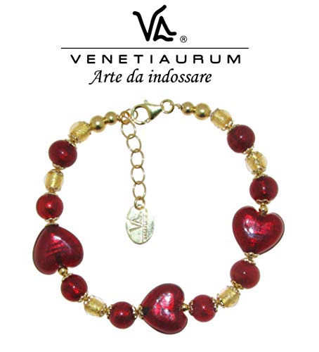 Venetiaurum - Bracciale Da Donna con perle in vetro originale di Murano e...