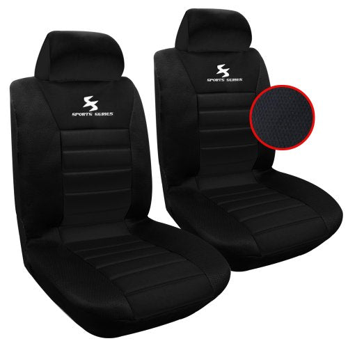 WOLTU AS7254-2 Set Coprisedili Anteriori Auto 2 Posti Seat Cover Nero