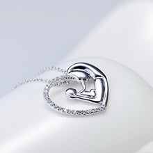 Carica l&#39;immagine nel visualizzatore di Gallery, Silver Mountain L&#39;amore della madre Cuore Collana Pendente con Catena 45cm