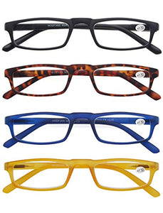 MODFANS Confezione da 4 Occhiali Lettura 1.5 per +1.50, Colori Misti - Ilgrandebazar