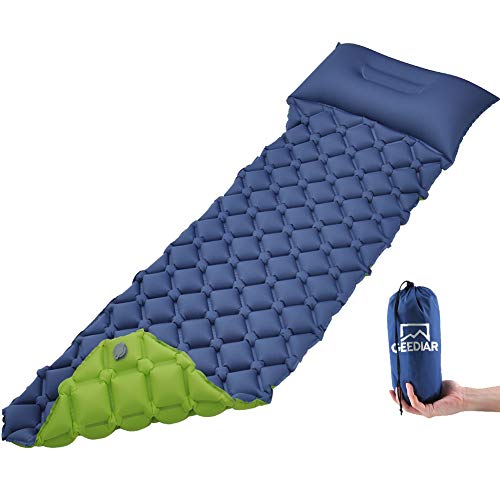 Materassino da Campeggio Gonfiabile,190x56x6cm (0.5kg) Verde Blu Navy 200cm