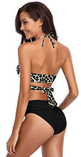 Carica l&#39;immagine nel visualizzatore di Gallery, SHEKINI Costumi da Bagno Donna Due Pezzi Halter Bandage S, Stampa Leopardo