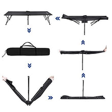 Carica l'immagine nel visualizzatore di Gallery, SONGMICS Brandina Letto da Campo Campeggio Lettino Pieghevole 206 x 75 x Nero