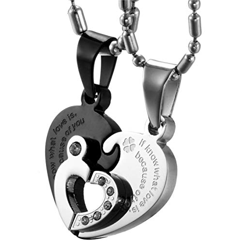 OIDEA Collana per Coppia Lovers in Acciaio Inox con Pendente Puzzle... - Ilgrandebazar