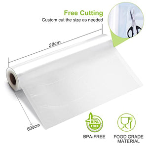 Bonsenkitchen Sacchetti per Sottovuoto, 2 rotoli 28 x 600 cm (totale 12 m) Sacchi commerciali per conservazione alimenti e cottura Sous Vide