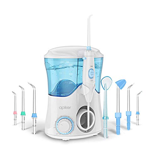Idropulsore Dentale con 8 Beccucci Multifunzione, Aquapik Irrigatore Bianco