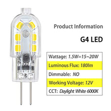 Carica l&#39;immagine nel visualizzatore di Gallery, DiCUNO lampadina 10-Pack G4 1.5W LED, 180LM, AC/DC 12V Bianco Freddo - Ilgrandebazar