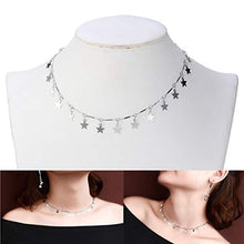 Carica l&#39;immagine nel visualizzatore di Gallery, Fenical Collana girocollo di colore argento con catena choker donne boho... - Ilgrandebazar