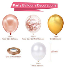 Carica l'immagine nel visualizzatore di Gallery, Palloncini di Coriandoli Oro Rosa, Palloncino in Lattice Bianco e Metallico...