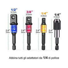 Carica l&#39;immagine nel visualizzatore di Gallery, METAKOO Adattatore a Bussola, Esagonale, 1/4&quot;, 3/8&quot;, 1/2&quot;,... - Ilgrandebazar