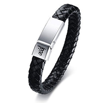 Carica l&#39;immagine nel visualizzatore di Gallery, Vnox Bracciale in vera pelle da uomo acciaio inossidabile musulmano Islam... - Ilgrandebazar