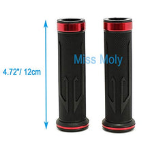 Carica l&#39;immagine nel visualizzatore di Gallery, 7/8&quot; Motociclo Manopole, Moto Manubri Alluminio Gomma per CBR Shadow Rosso - Ilgrandebazar